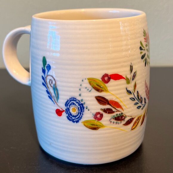 Anthropologie STARLA M HALFMANN  Letter “J”  Initial Monogram Mug Petal Palette - Picture 4 of 15